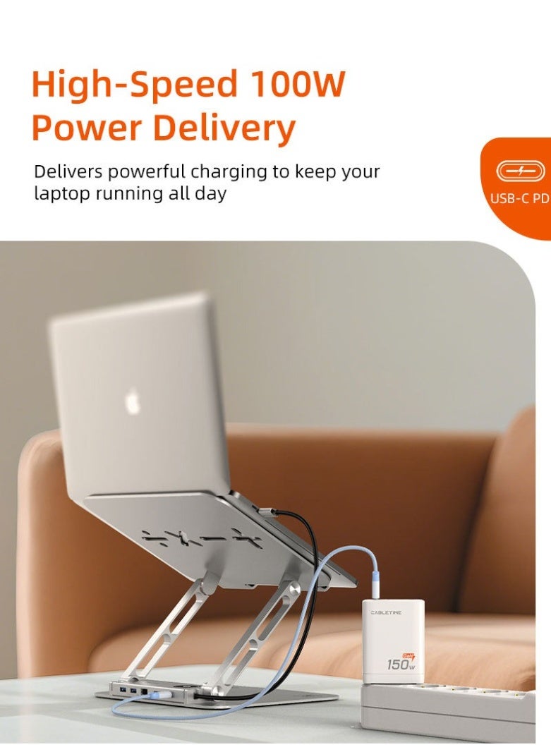 CABLETIME 360° rotating laptop stand with 6-in-1 pivot - Image 5
